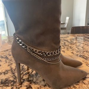 INC Gray Heeled Boots